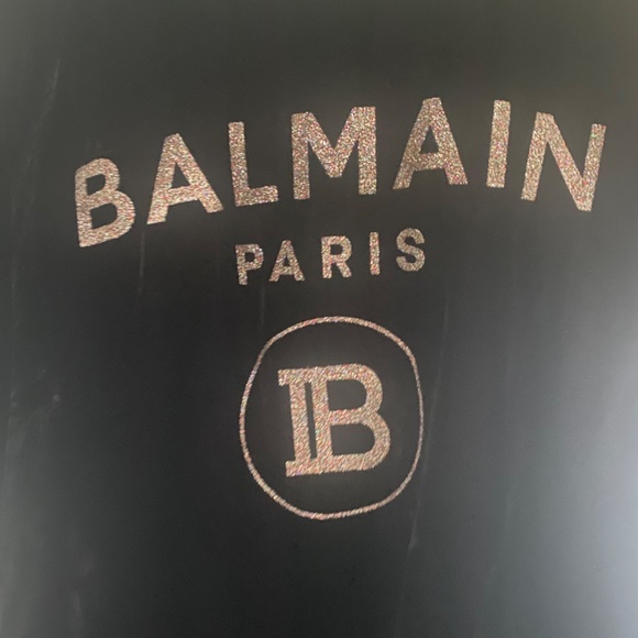 Balmain velvet sparkly logo top - Picture 2 of 5